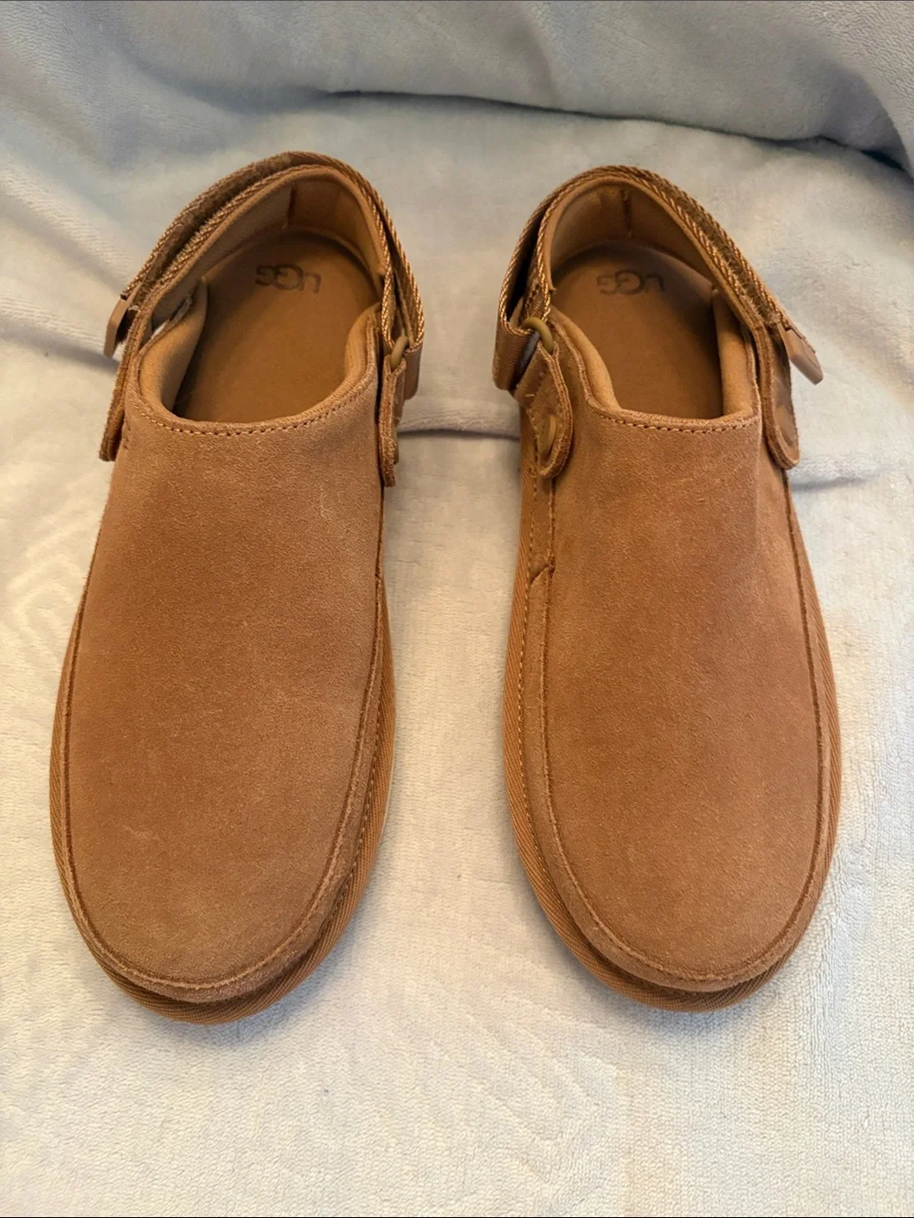 UGG kids Chestnut Brown Suede Slip-On Loafers
